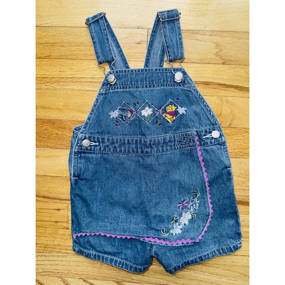 RARE Vintage Disney Winnie Pooh Eeyore Denim Overall 3T 90s Embroidered Y2K